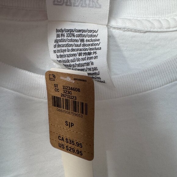 Victoria's Secret PINK White Long Sleeve Cotton Shirt Size Small New with Tags - Picture 3 of 5